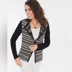 Chico’s Textured Striped Cardigan sz 1